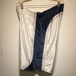 Men's White, Silver & Navy Basketball Shorts (XL)